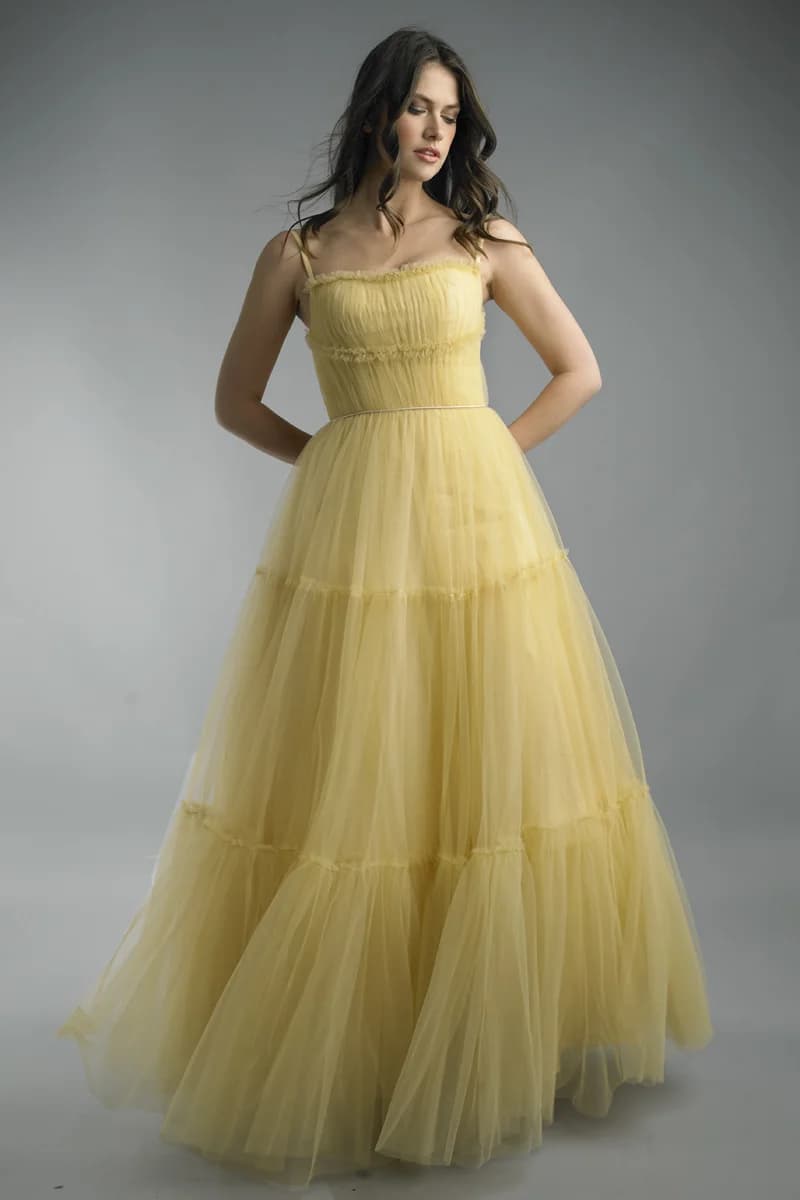 Pleated Tiered Gown view 2