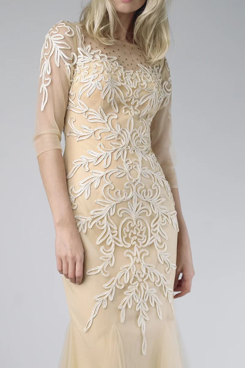 Embroidered Tulle Mermaid Gown view 2