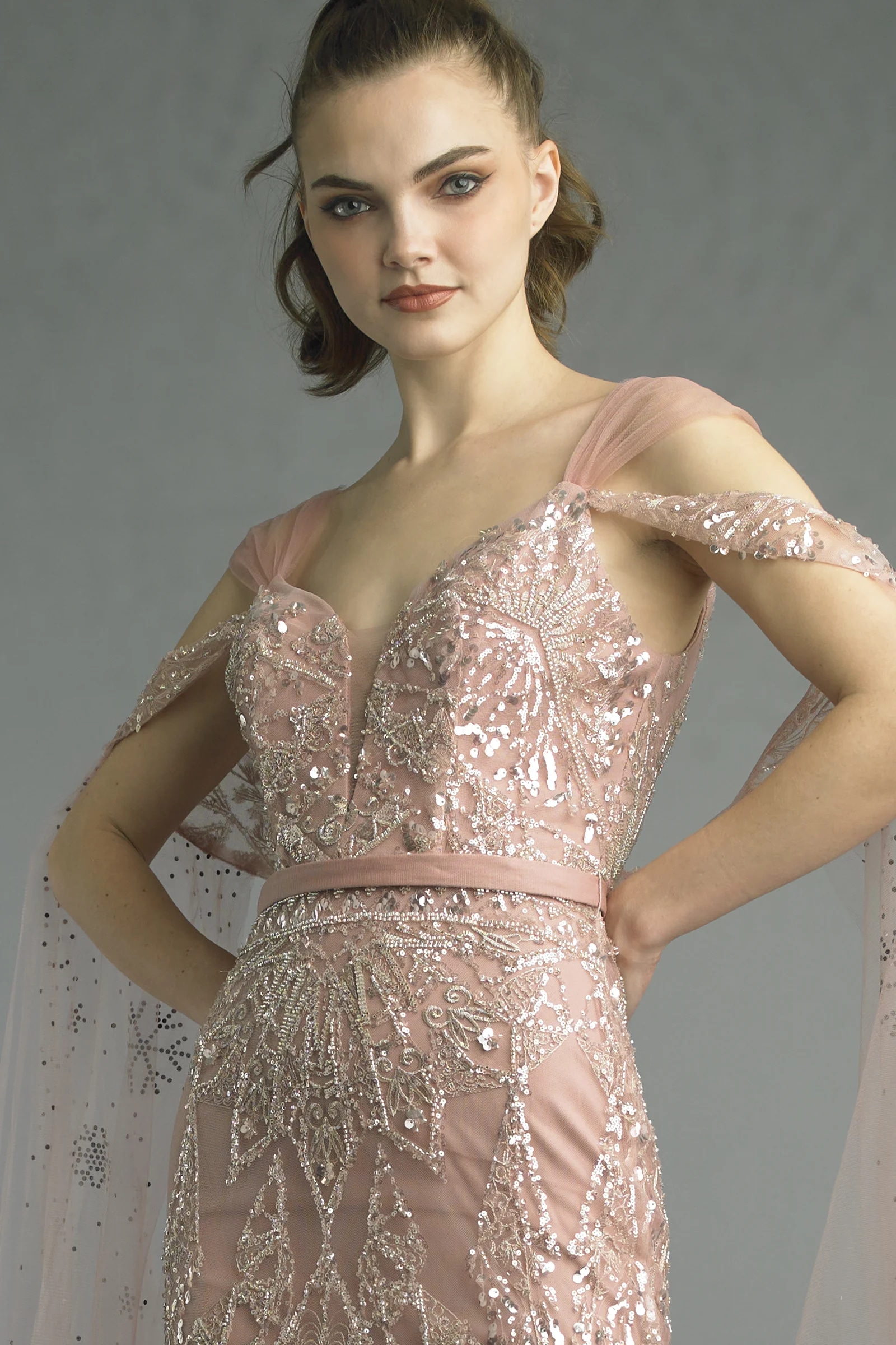 Beaded Off-Shoulder Mermaid Gown